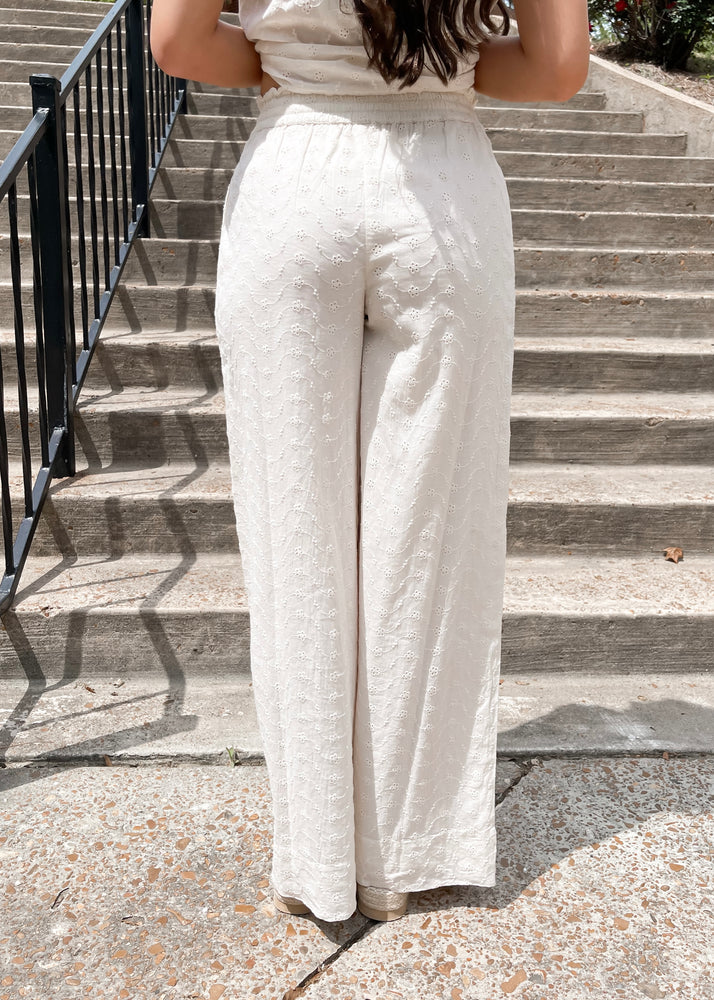Bila77 Studio Eyelet Pant | Gardenia