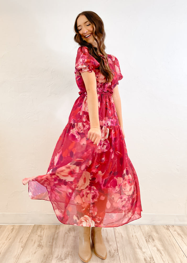 Meet Me In Santorini Wild Rose Maxi Dress | Rose