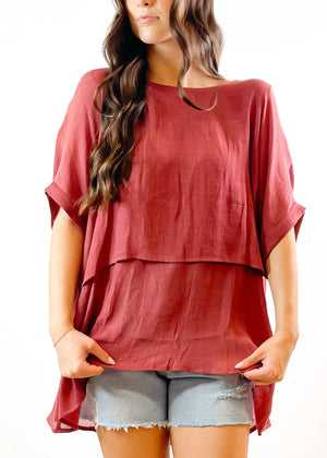 In The Roses Layered Tunic Top | Terracotta