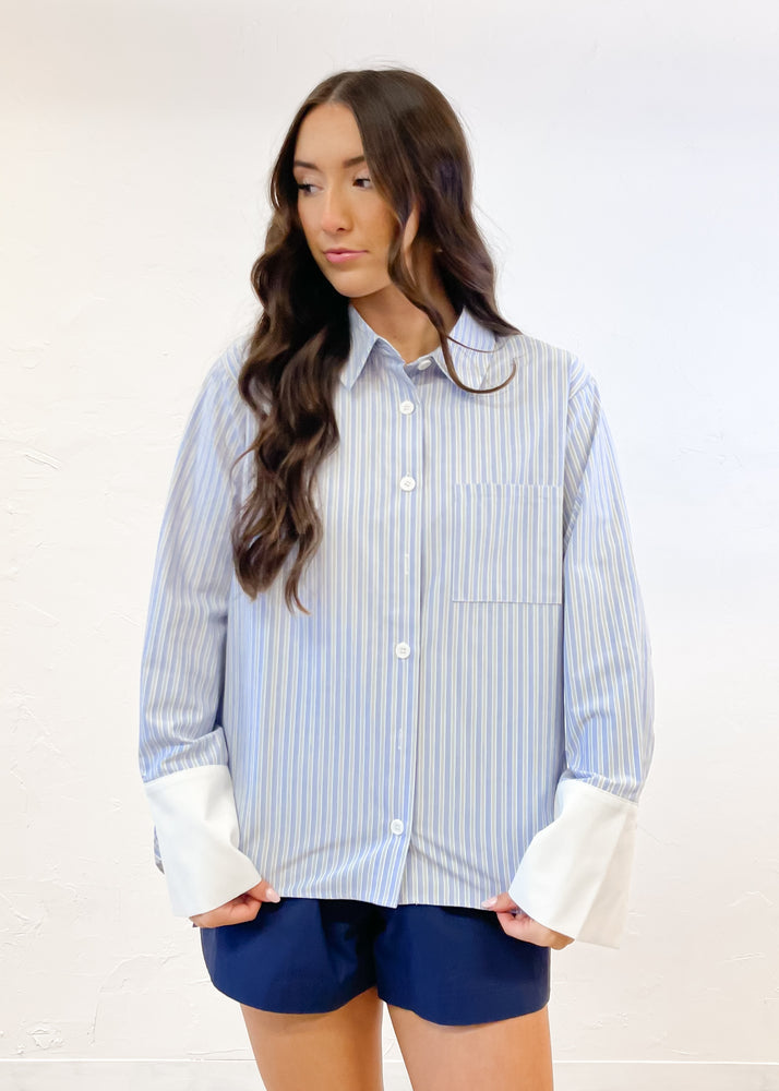 Charming Stripe Button Up | Blue