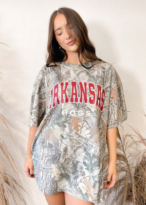 Livy Lu Arkansas Razorbacks Filled Gault Camouflage Tee | OG