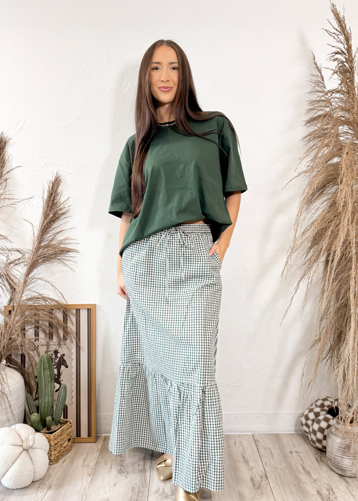 The Elorea Gingham Skirt | Forest