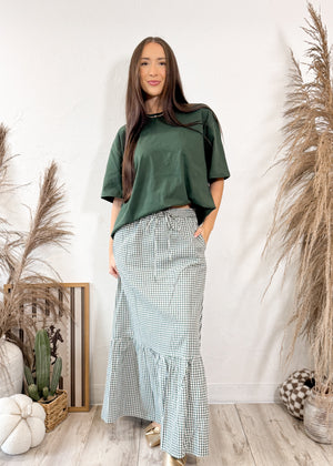 The Elorea Gingham Skirt | Forest