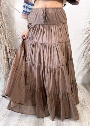 Wanderer Boho Maxi Skirt | Mocha