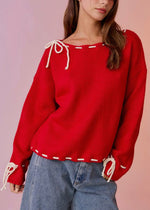 All Tied Up Bow Sweater | Red