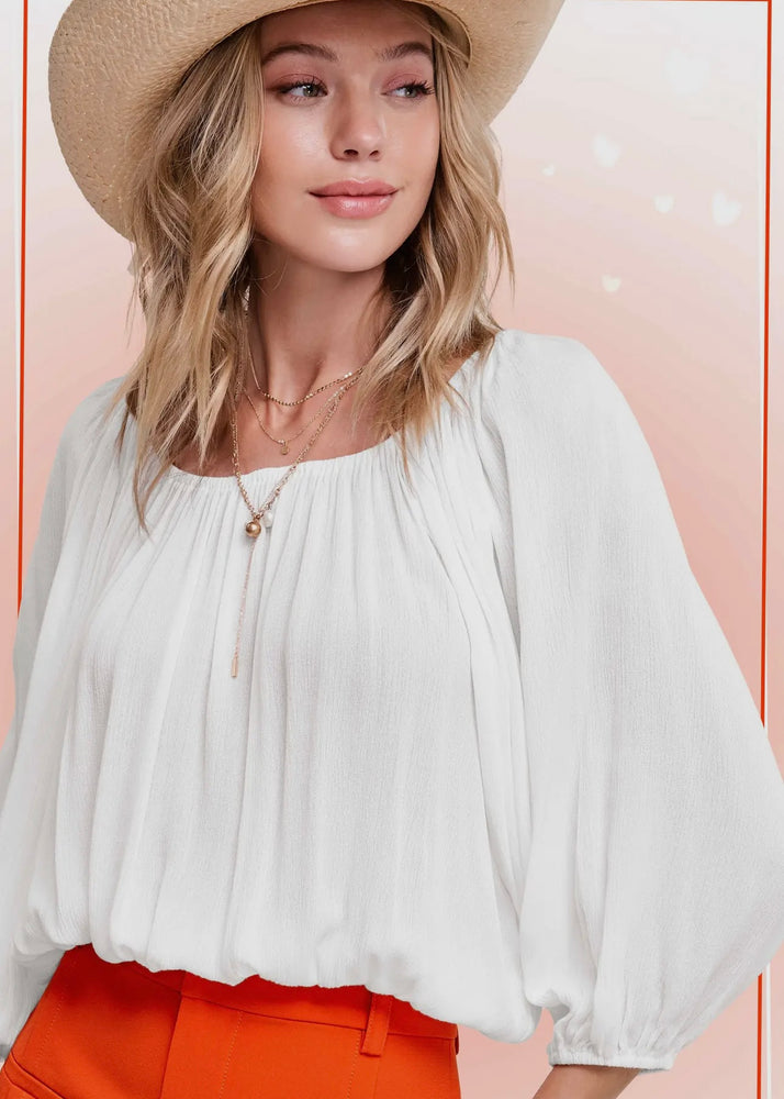 Walk On The Beach Off Shoulder Top | White