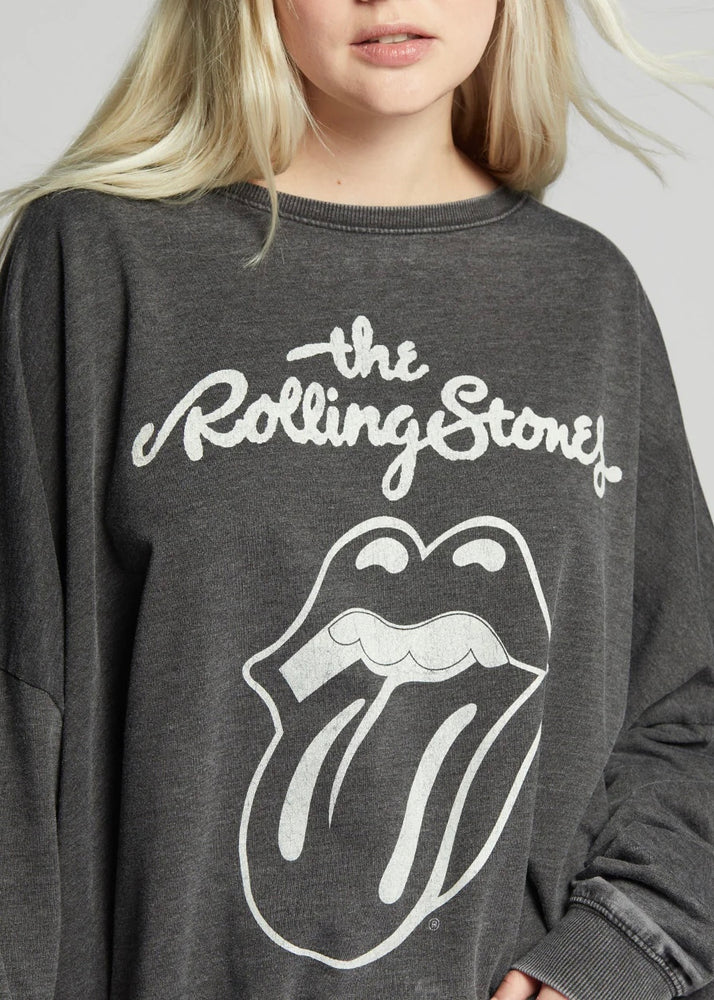 Recycled Karma Rolling Stones Sweatshirt | Vintage Black