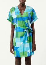 FRNCH Rosaline Dress | Geo Blue