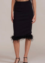 Lucy Paris Jamila Feather Skirt | Black