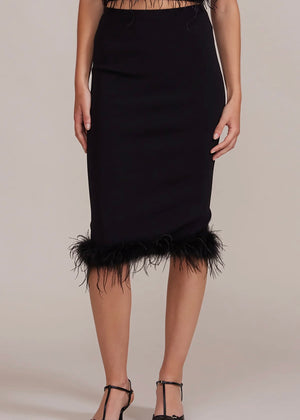 Lucy Paris Jamila Feather Skirt | Black