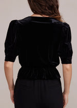 Lucy Paris Eline Velvet Top | Black