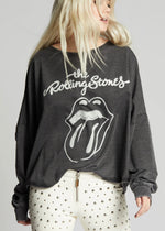 Recycled Karma Rolling Stones Sweatshirt | Vintage Black