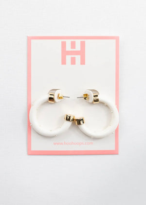 Hoo hoops Earrings | Mini | White Pearl
