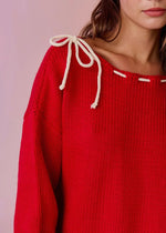 All Tied Up Bow Sweater | Red