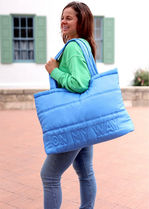 Jadelynn Brooke On My Way Puffer Tote | Cobalt Blue