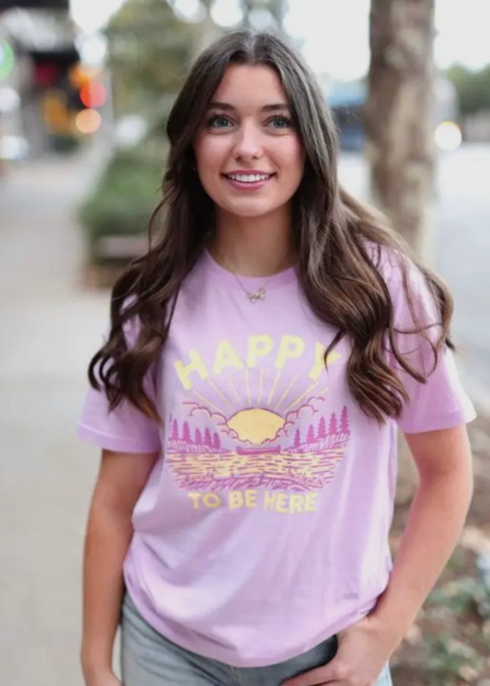 Jadelynn Brooke Happy To Be Here Tee | Lilac