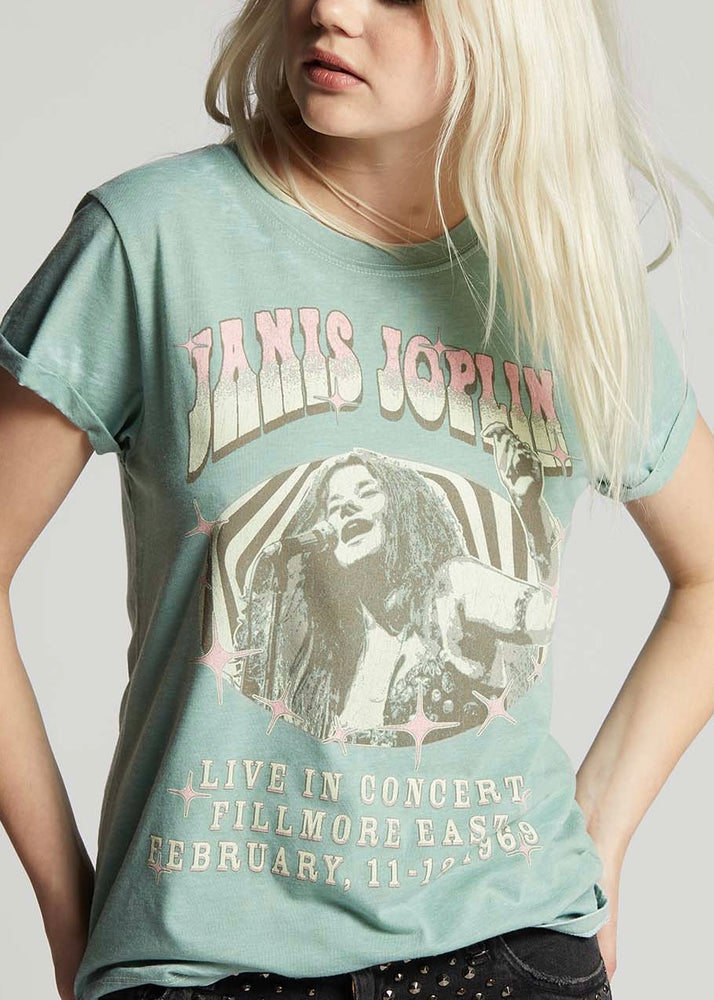 Recycled Karma Janis Joplin 1969 Concert Tee | Vintage Teal