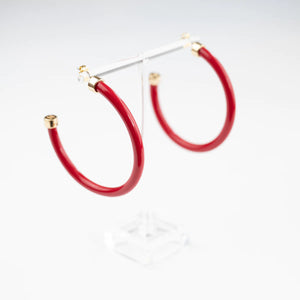 Hoo hoops Earrings | Large | Red