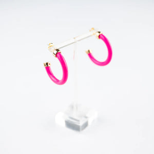 Hoo hoops Earrings | Mini | Hot Pink