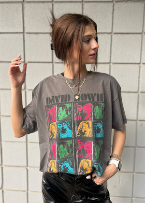 
            
                Load image into Gallery viewer, Livy Lu Kit David Bowie Kat Tee | Charcoal
            
        