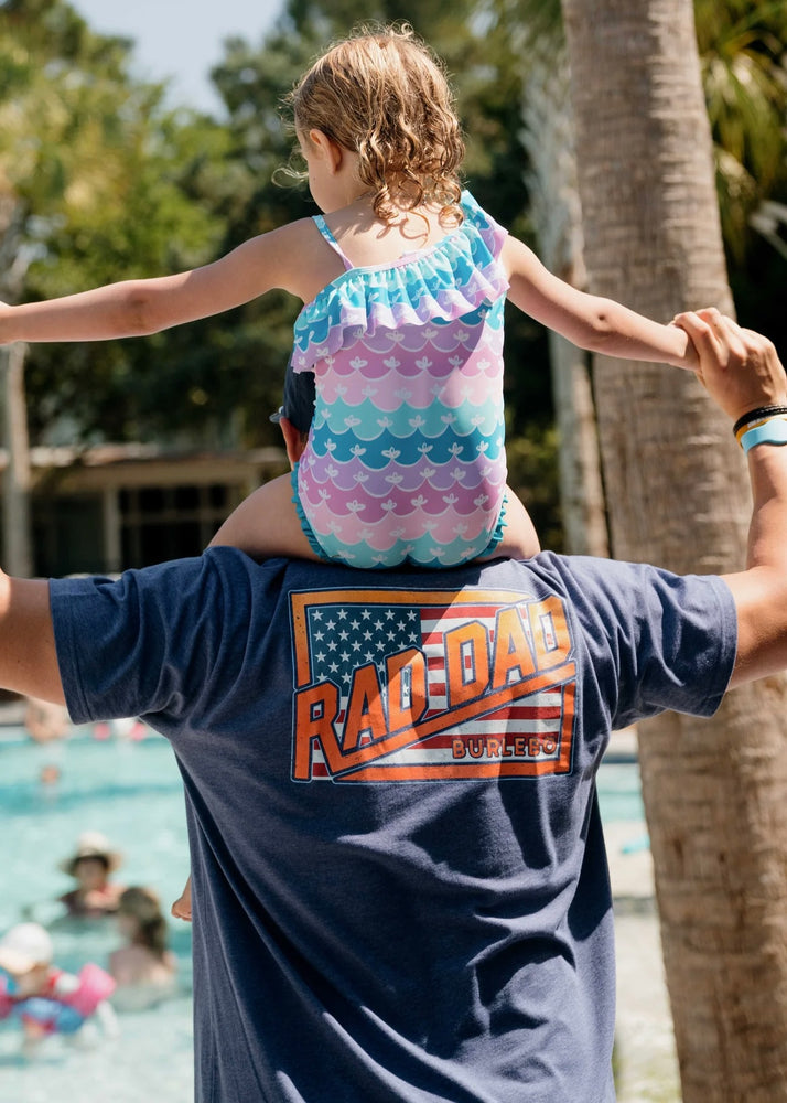 Burlebo Rad American Dad Tee | Heather Navy