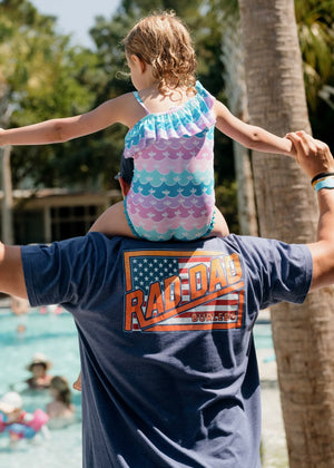 Burlebo Rad American Dad Tee | Heather Navy