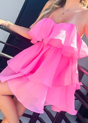 Pinkalicious Strapless Bandeau Dress | Pop Pink