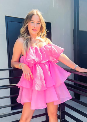 Pinkalicious Strapless Bandeau Dress | Pop Pink