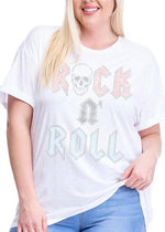 Curvy Rock-N-Roll Graphic Tee | White