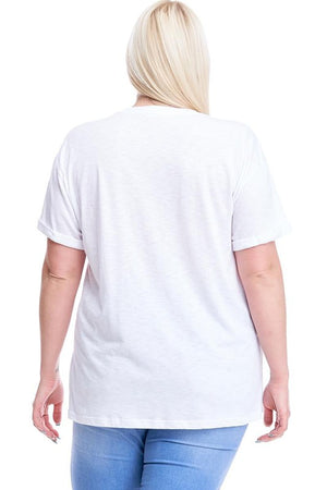 Curvy Rock-N-Roll Graphic Tee | White