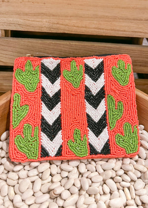 
            
                Load image into Gallery viewer, Seed Bead Wallet | Neon Cactus
            
        