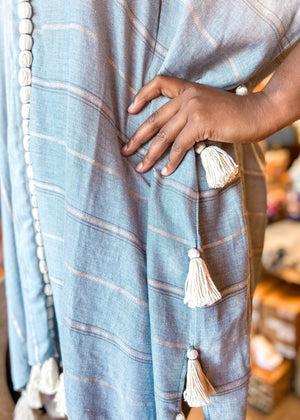 
            
                Load image into Gallery viewer, SURF GYPSY Denim Coverup With Tassles
            
        